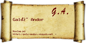 Galó Andor névjegykártya